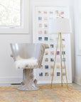 mod pod floor light in white and gold all handmade in Mexico