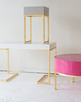 papier mache and iron handmade side table