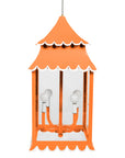 Orange Girly Lantern, scallop edges, hand made of iron