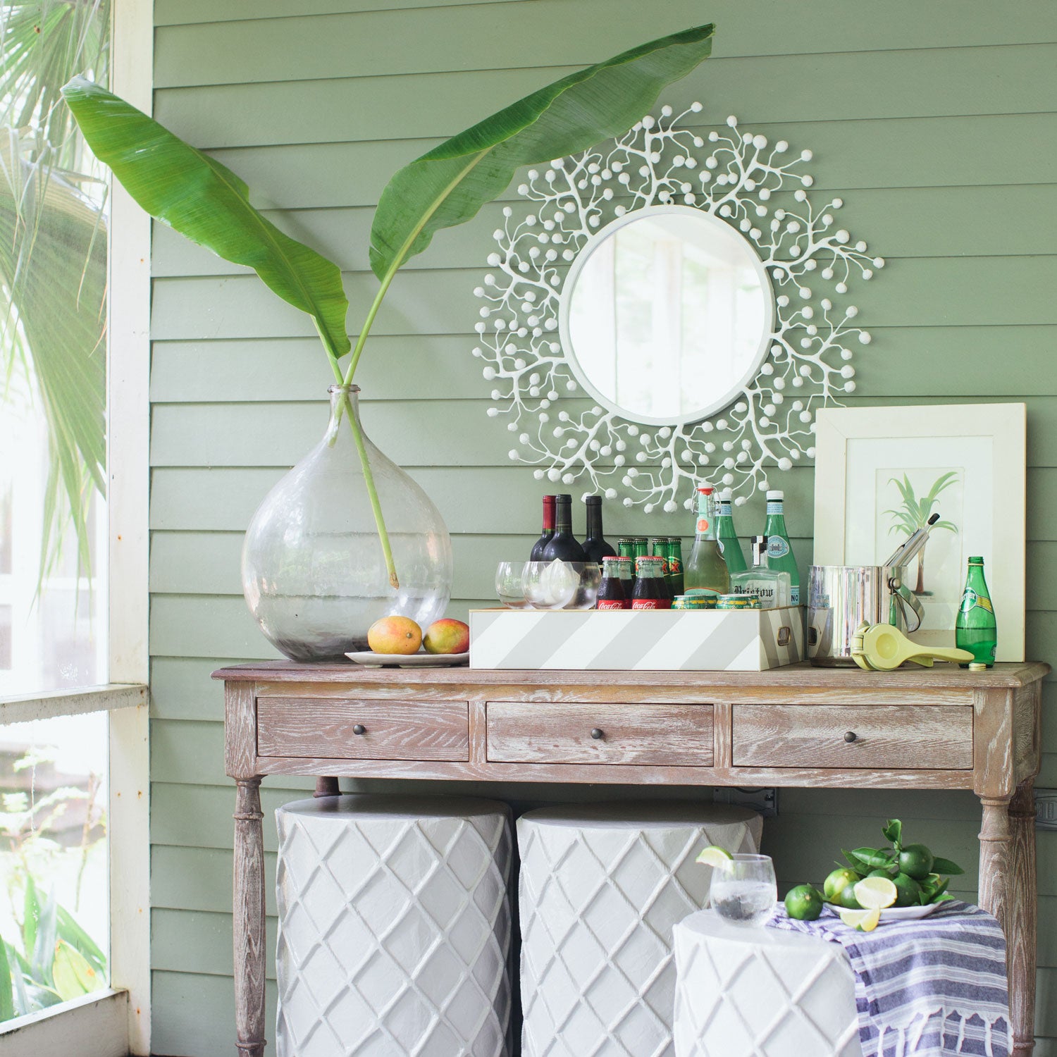 Sue Wright Mirror by stray dog designs that is a nature inspire decorative wall mirror for bathroom or entryway mirror