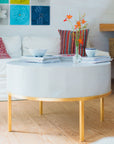 Ty Coffee Table in front of sofa