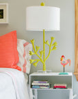 tulip-tree-lamp, paper mache design, stray dog