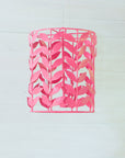 Adelaide Pink Papier Mache Leafy Lantern by Stray Dog Designs