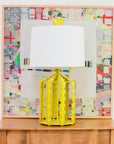Alice Table Lamp in chartreuse with heart finial