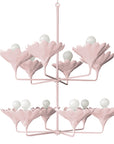 Giacometti Inspired Chandelier made from Papier Mache and Iron in Pink
