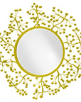 Sue Wright Mirror chartreuse papier mache berry frame
